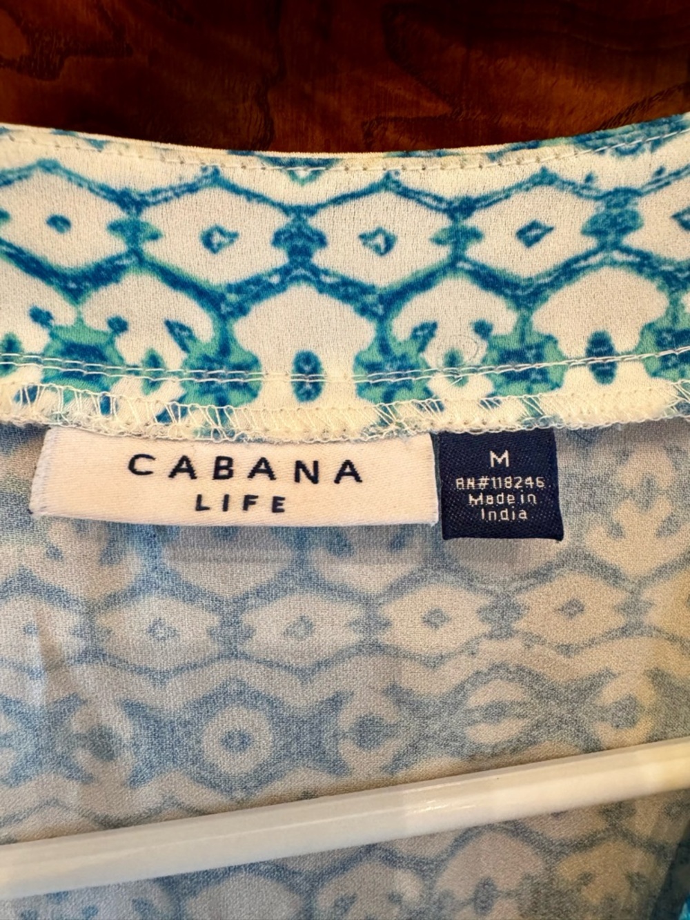 Cabana Life Teal and White Printed Romper - Picture 4 of 6